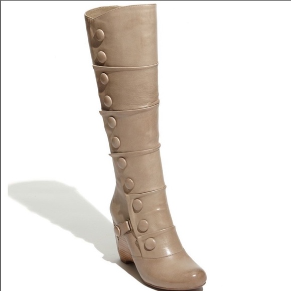 Miz Mooz Siri Wedge Button Knee Boot 